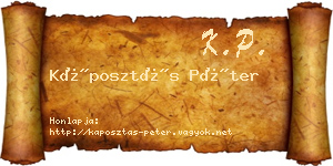 Káposztás Péter névjegykártya