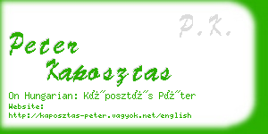 peter kaposztas business card